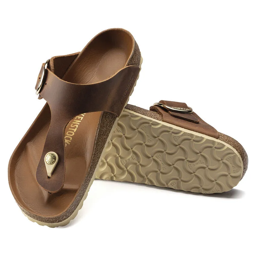 1018745 Gizeh Big Buckle Oiled Leather Cognac