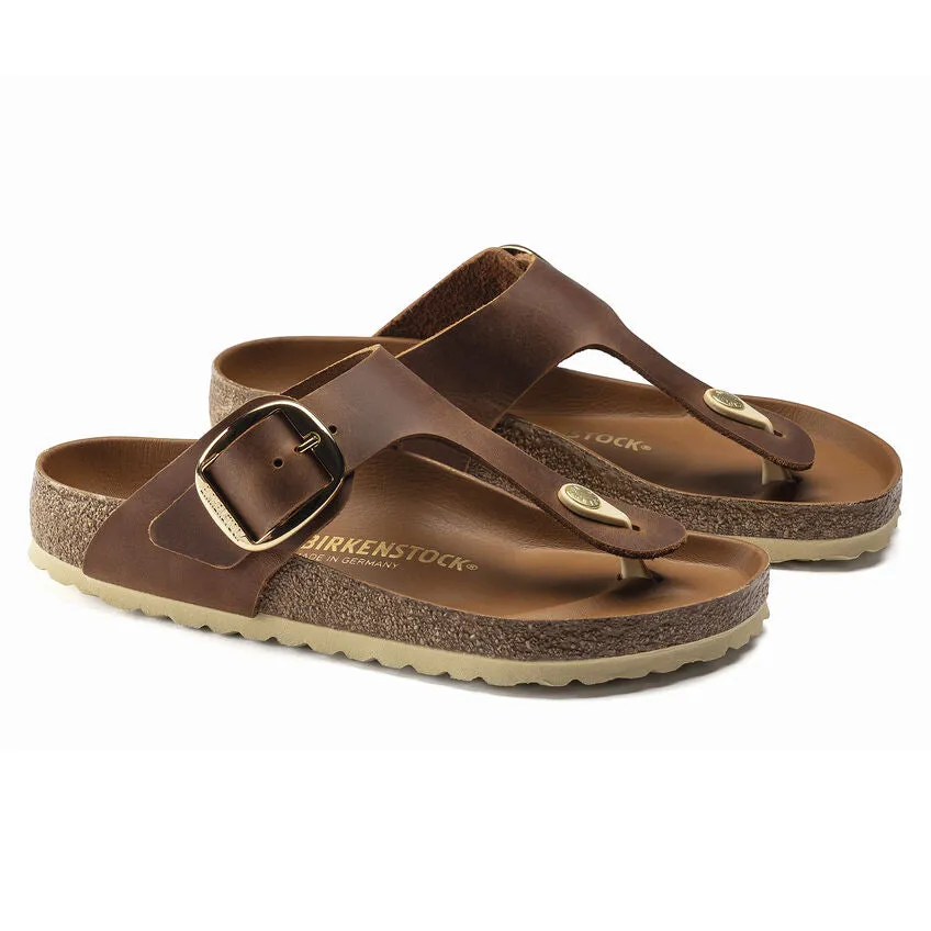 1018745 Gizeh Big Buckle Oiled Leather Cognac