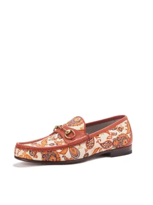 1953 Horsebit Loafer in Paisley Canvas - Orange