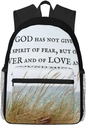 2 Timothy 1 7 God Has Not Given A Spirit Of Fear Casual Backpack – Lightweight Travel Daypack, Multi-Pocket Laptop Hiking Bag, Durable Polyester Pack For Outdoor Camping Cycling