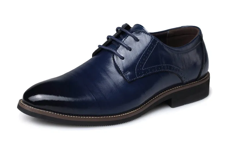 2017 New Men's Real Cowhide Leather Oxford Shoes Comfortable Insole Lacing Business Dress Shoes Man Wedding High Quality Shoes