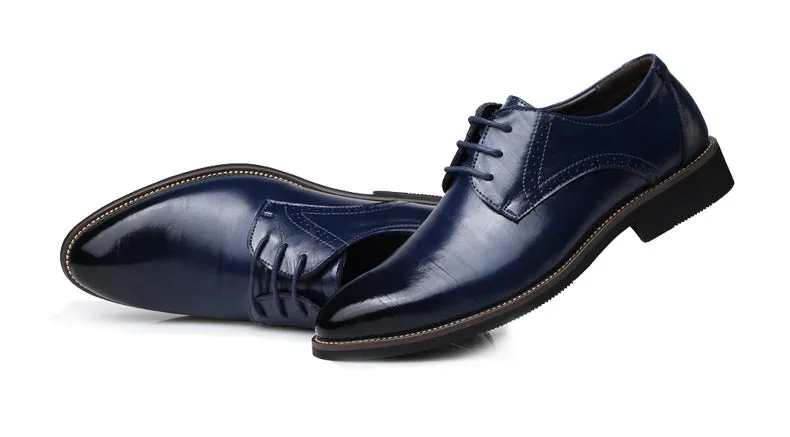 2017 New Men's Real Cowhide Leather Oxford Shoes Comfortable Insole Lacing Business Dress Shoes Man Wedding High Quality Shoes