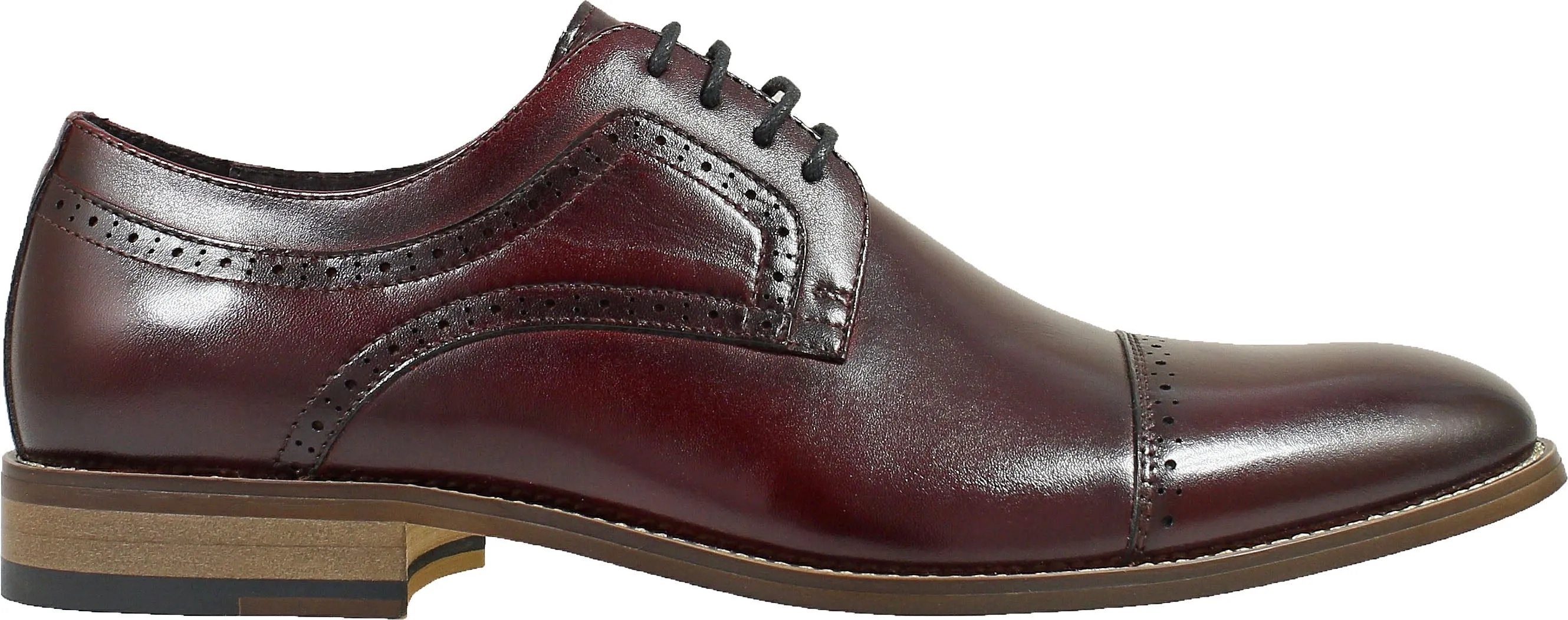 25066-601 I STACY ADAMS DICKINSON Cap Toe Oxford  SHOES I BURGANDY