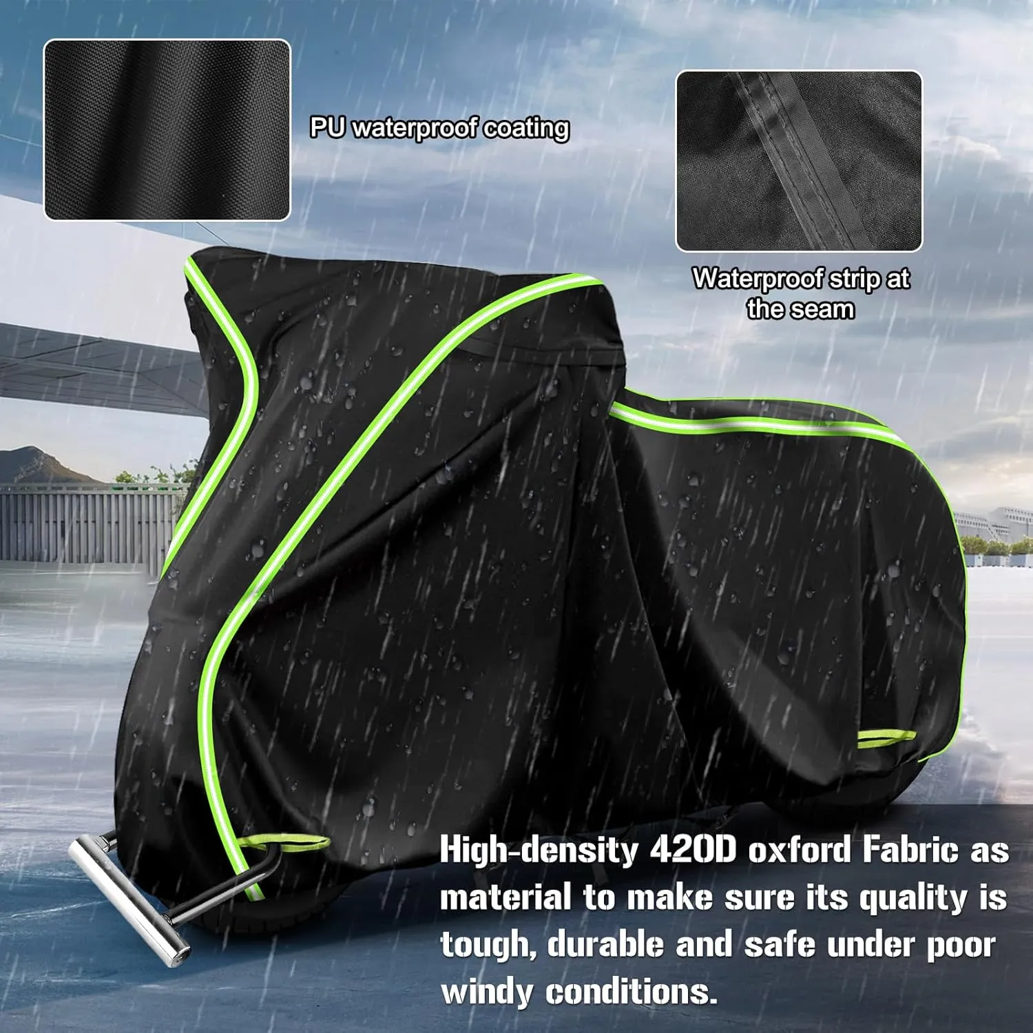 420D Waterproof Motorcycle Cover for Indian Scout,101 Scout,Scout Sixty,Scout Rogue,Scout Rogue Sixty,Scout Classic,Windproof Heavy Duty Outdoor Bike Cover