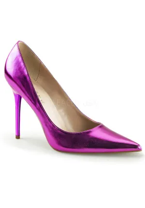 4" Pointed-Toe Pump, Orange Cream PU Leather