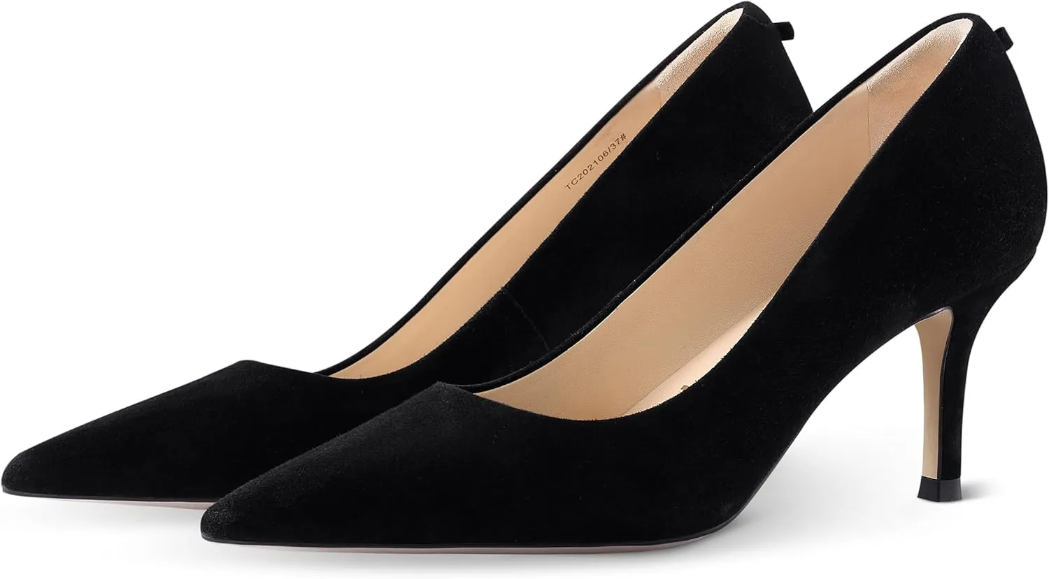 7or9 Women's Pumps Kitten Heels for Women Classic Pointed Toe Stiletto Heel Dressy Air-Touch Foam Shoes 2.75" - Red, Nude & White