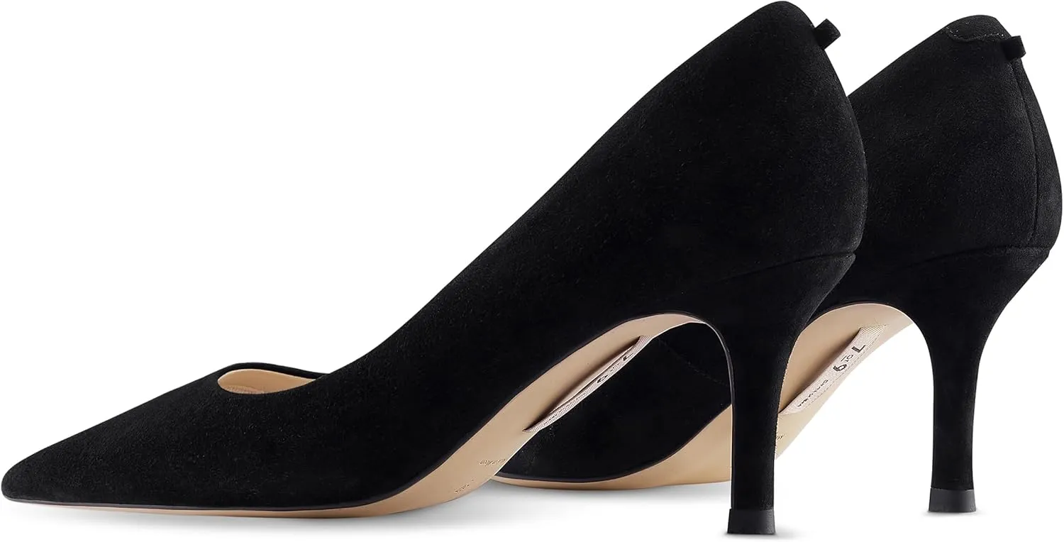 7or9 Women's Pumps Kitten Heels for Women Classic Pointed Toe Stiletto Heel Dressy Air-Touch Foam Shoes 2.75" - Red, Nude & White