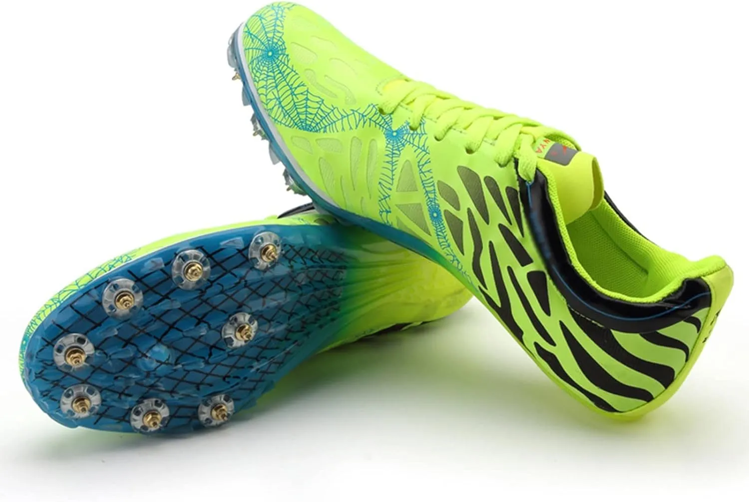 AIRFUL Mens Womens Boys Girls Spikes Athletics Racing Running Shoes Track and Field Sneaker Training Competition Dedicated Long Jump Athletics Shoes (Color : Green, Size : 8 Women/6.5 Men)