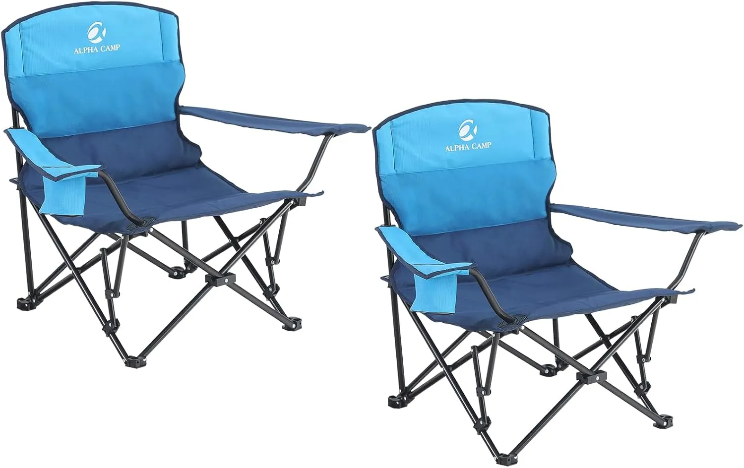 ALPHA CAMP Low Profile Camping Chair Portable Lawn Chairs Folding Support 300 LBS Collapsible Chair