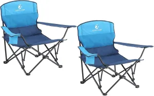 ALPHA CAMP Low Profile Camping Chair Portable Lawn Chairs Folding Support 300 LBS Collapsible Chair