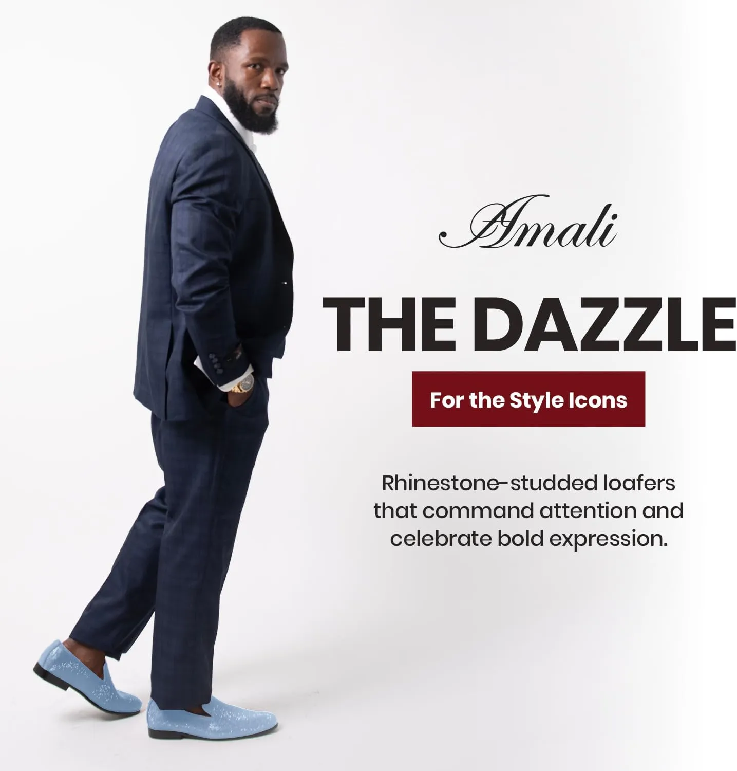 Amali Devy, Men's Dress Loafers, Slip-On Tuxedo Shoes for Men, Velvet Embellished Loafer Slippers