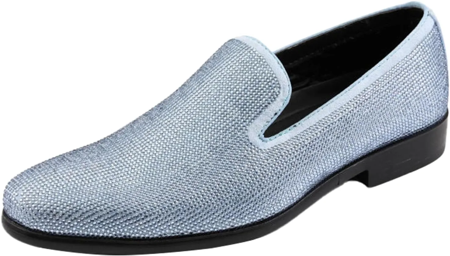 Amali Devy, Men's Dress Loafers, Slip-On Tuxedo Shoes for Men, Velvet Embellished Loafer Slippers