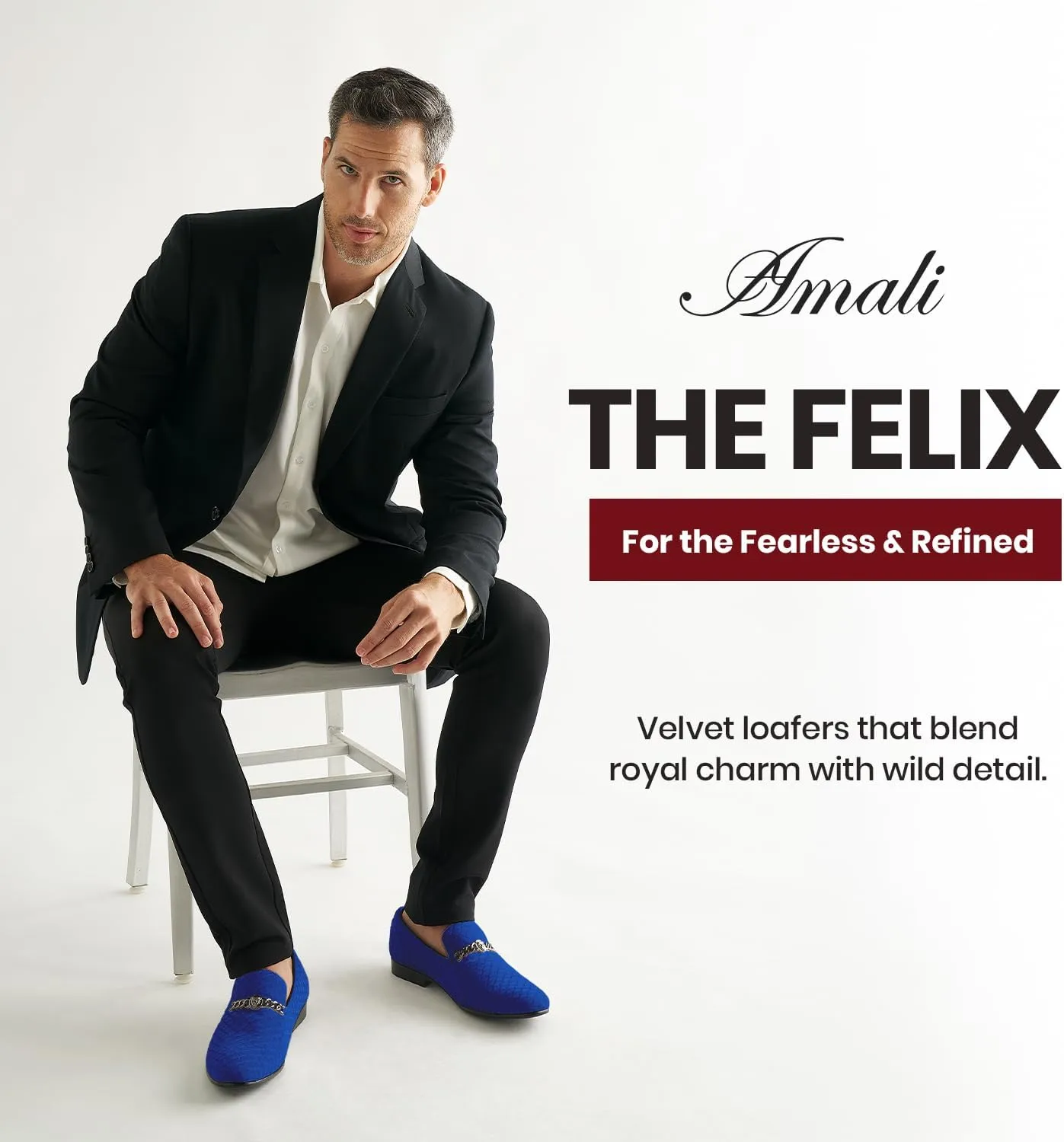 Amali Velvet Slip-On Dress Loafers for Men with Lion Head Piece, Men's Formal Smoking Tuxedo Slippers, Loafer Shoes with Metal Chain Detail