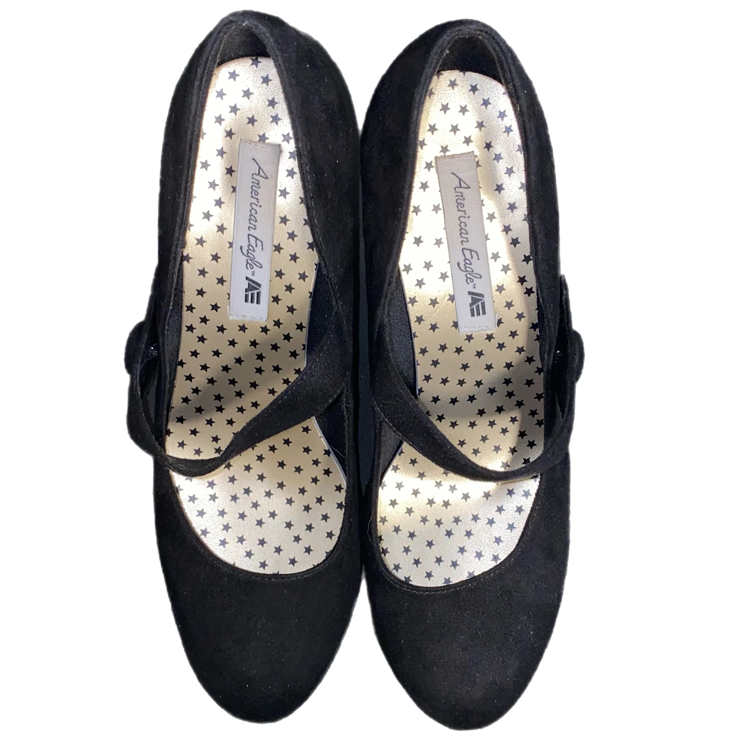 American Eagle Women's Mary Jane Pump Black Suede Size 8