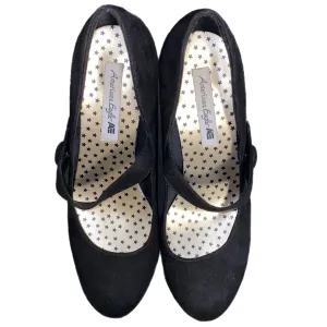 American Eagle Women's Mary Jane Pump Black Suede Size 8