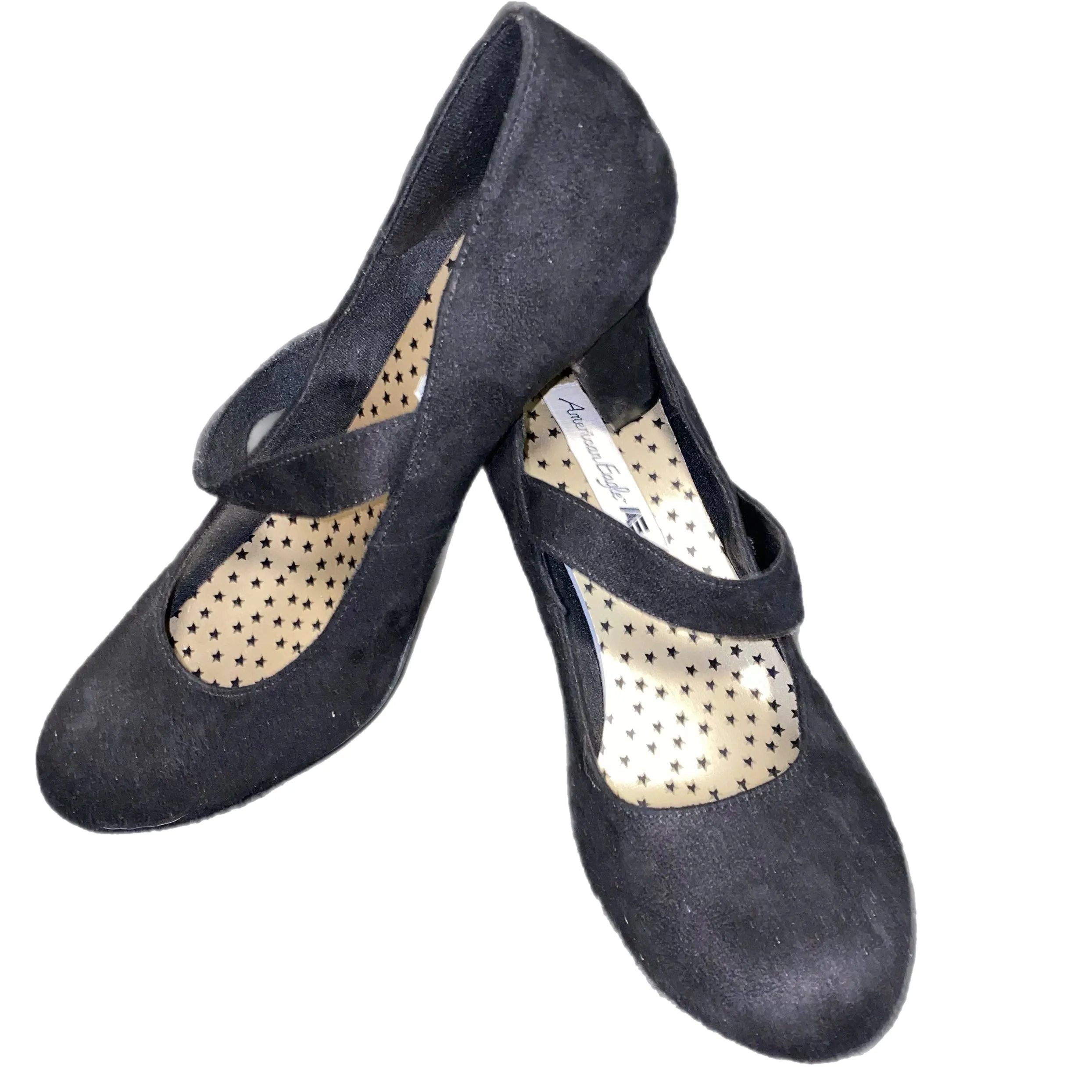 American Eagle Women's Mary Jane Pump Black Suede Size 8