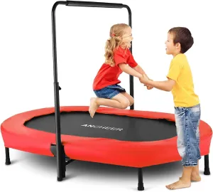 ANCHEER Trampoline for Kids, Toddler Trampoline with Handle, Child Small Rebounder for Indoor and Outdoor Use, 220 lbs Weight Capacity
