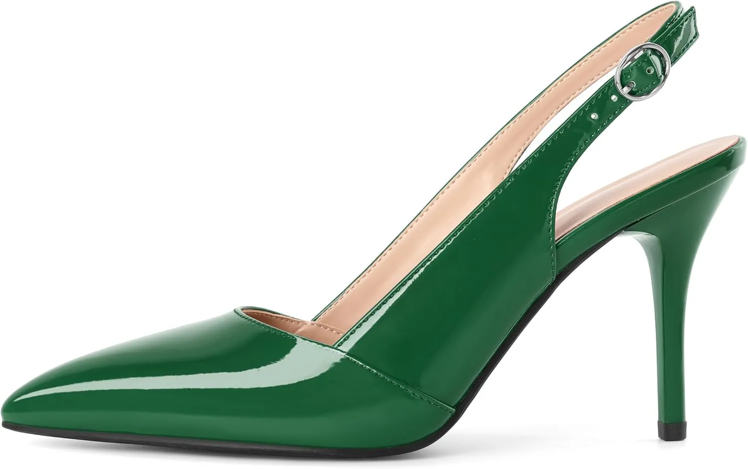 AUMOTED Women's Slingback D'Orsay Slip-on High Heels Pointed Toe Stiletto Ankle-Strap Heel Pump Dress Shoes 3.5 Inch