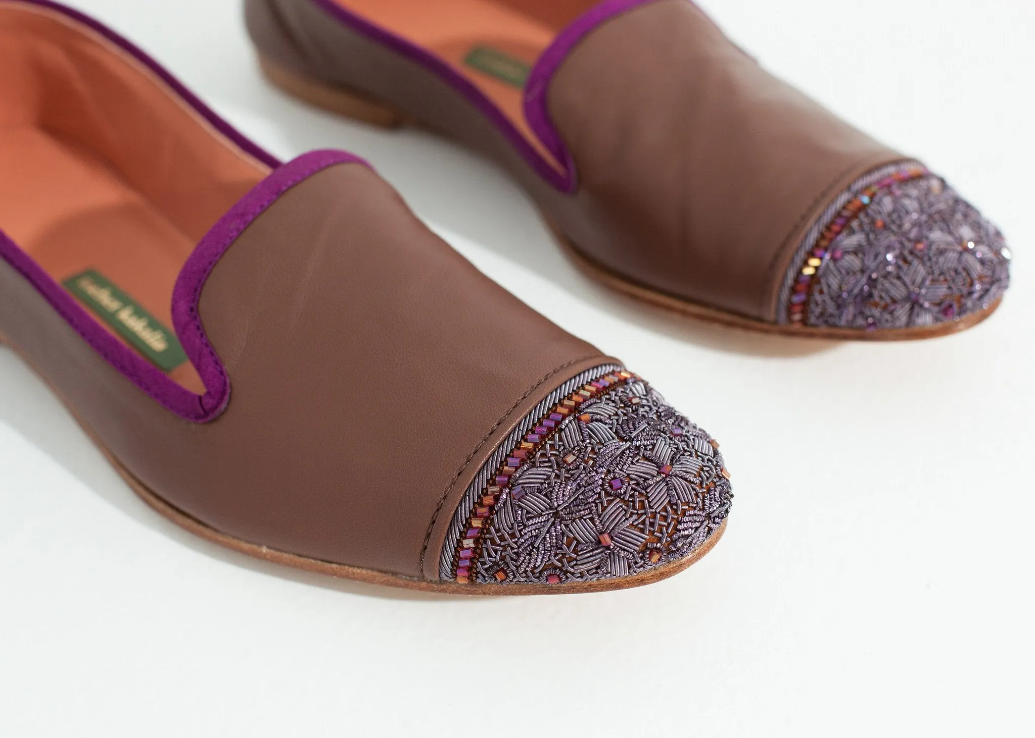 Bargain Loafer Premium finish Rose/Aubergine in Cap Toe Bizi