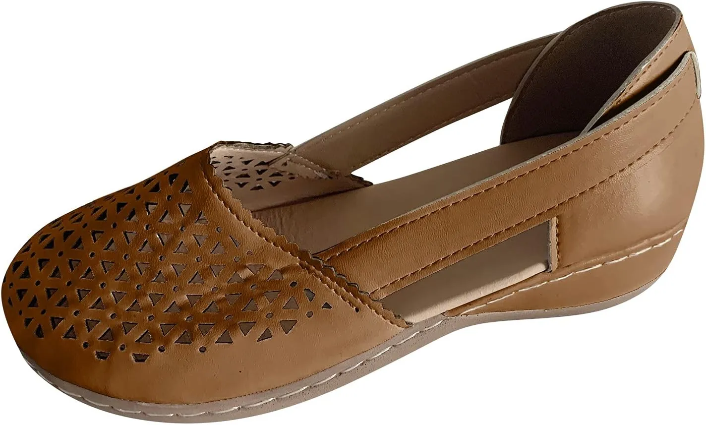 Black Sandals Women Dressy, Women's Walking Sandal Closed Toe Round Toe Hollowed Out Thick Sole Breathable Beach Sandals