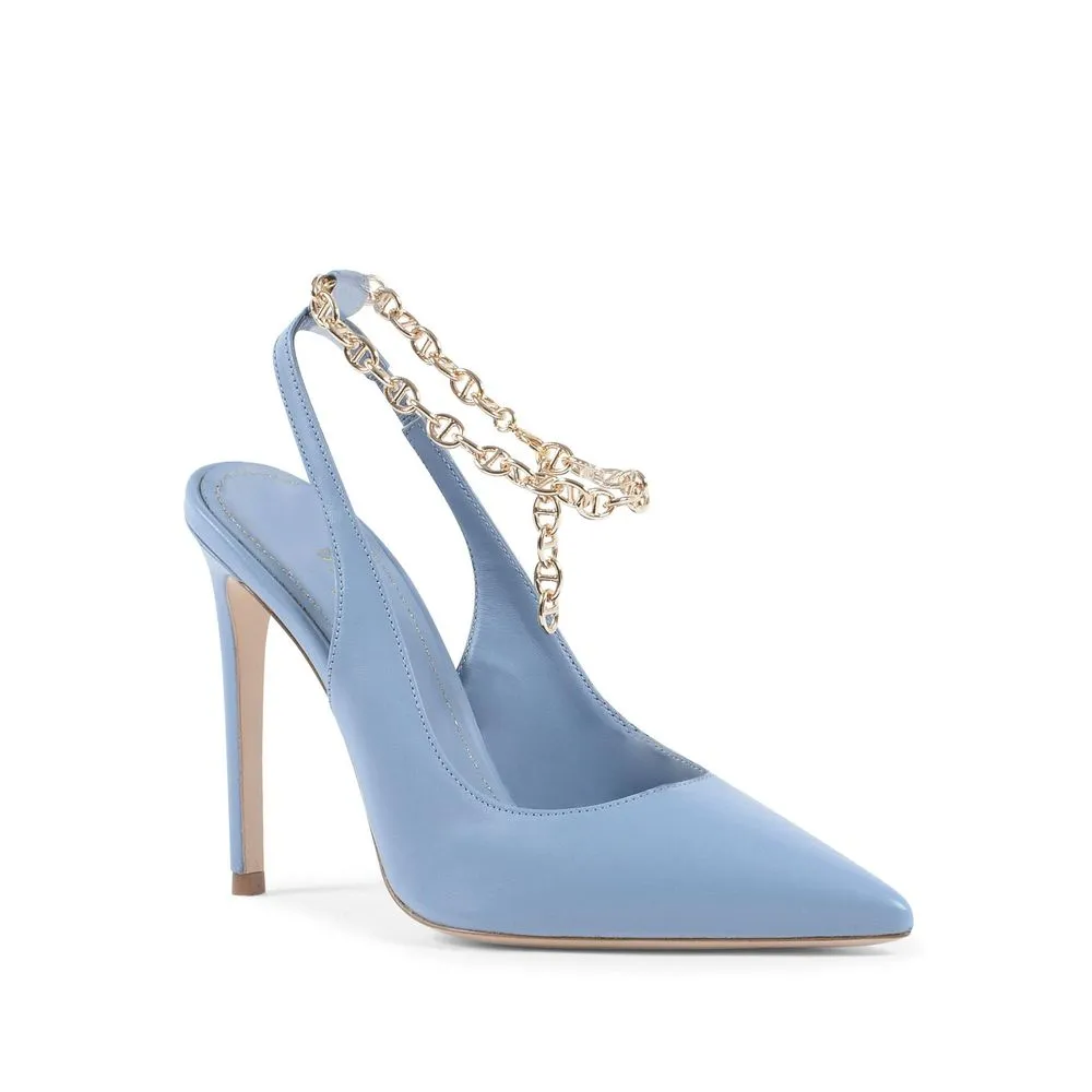 Blue Leather Pump