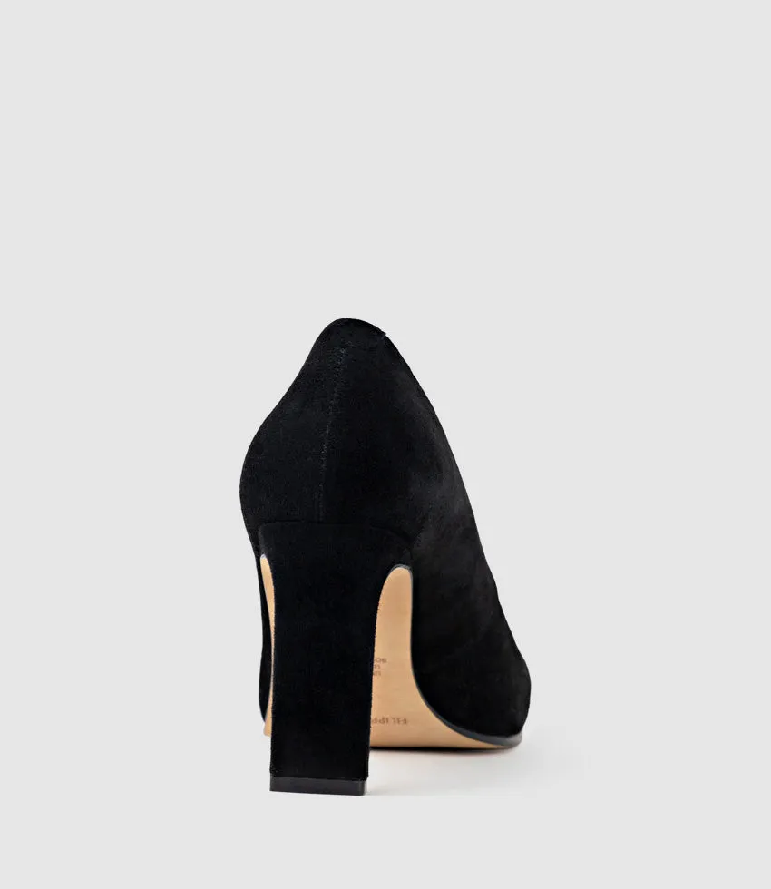 BROOKLYN85 Square Toe Pump in Black Suede