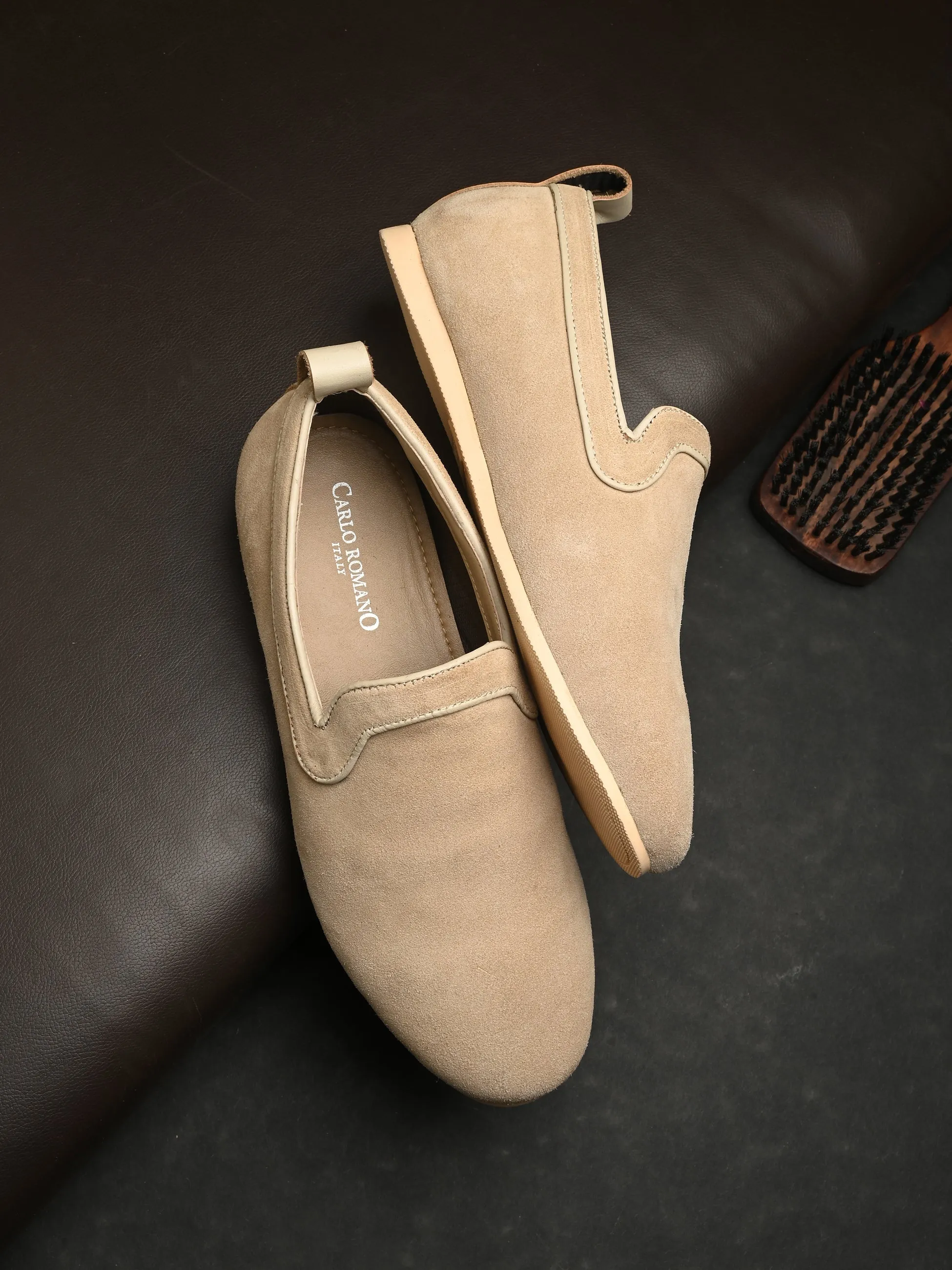 CARLO ROMANO SUEDE LEATHER LOAFER SHOES FOR MEN