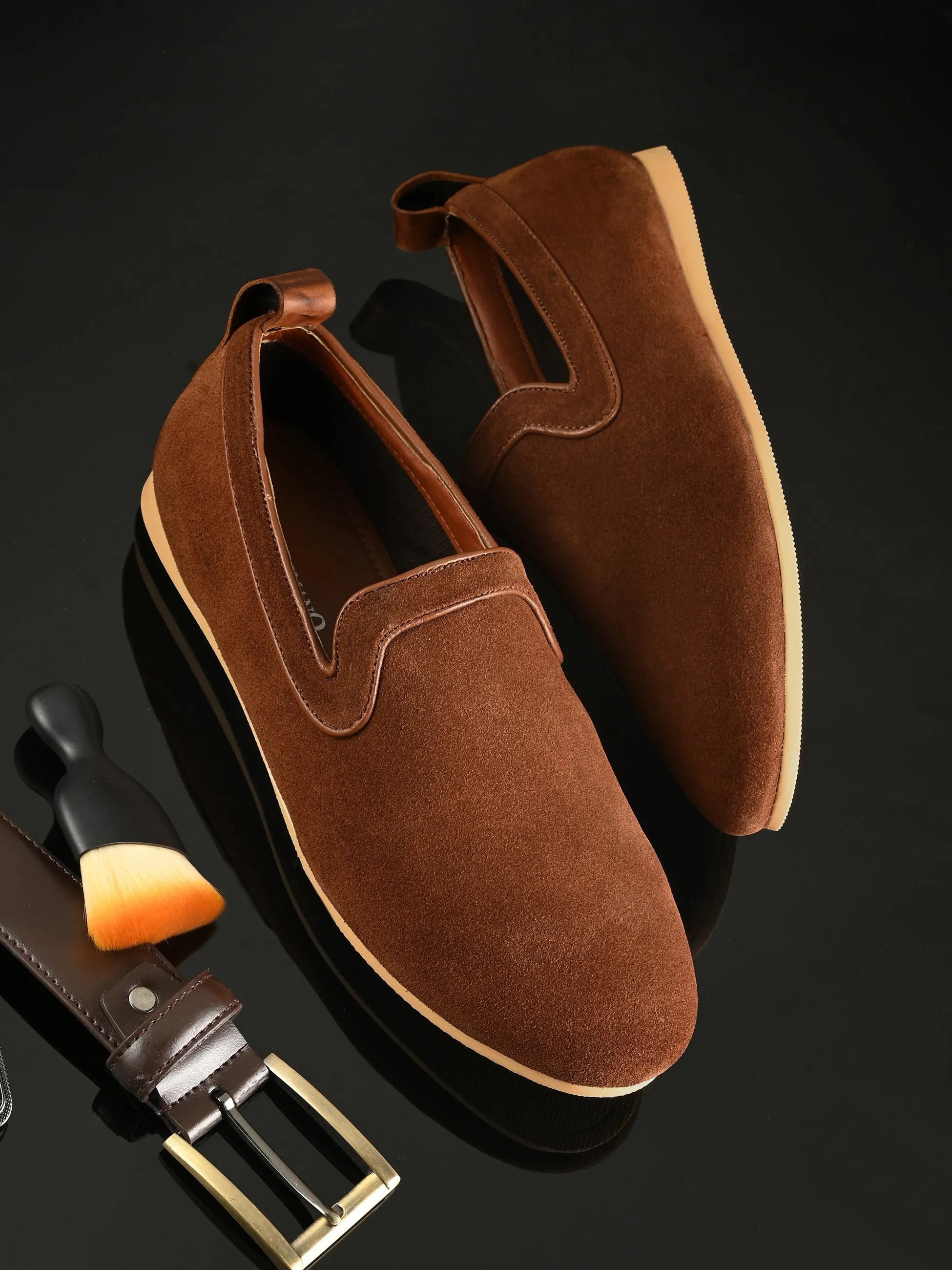 CARLO ROMANO SUEDE LEATHER LOAFER SHOES FOR MEN