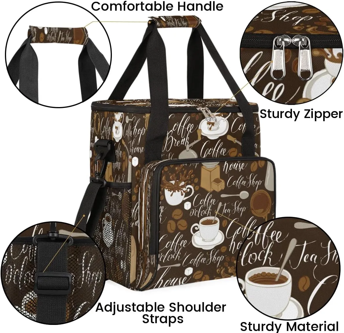 cfpolar Coffee House Coffee Maker Storage Bag, Travel Coffee Maker Carrying Storage Tote Bag Compatible with K-Mini or K-Mini Plus, Dustproof Tote Bag with Shoulder Strap for Women Men