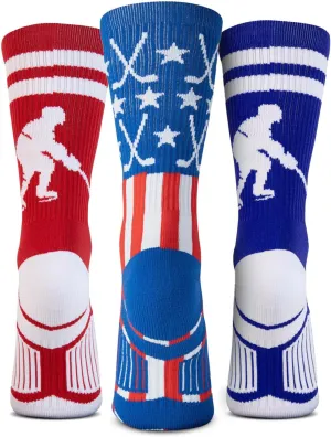 ChalkTalkSPORTS Hockey Performance Crew Socks - Multiple Designs & Colors - Youth & Adult - Hockey Mid-Calf Socks Packs