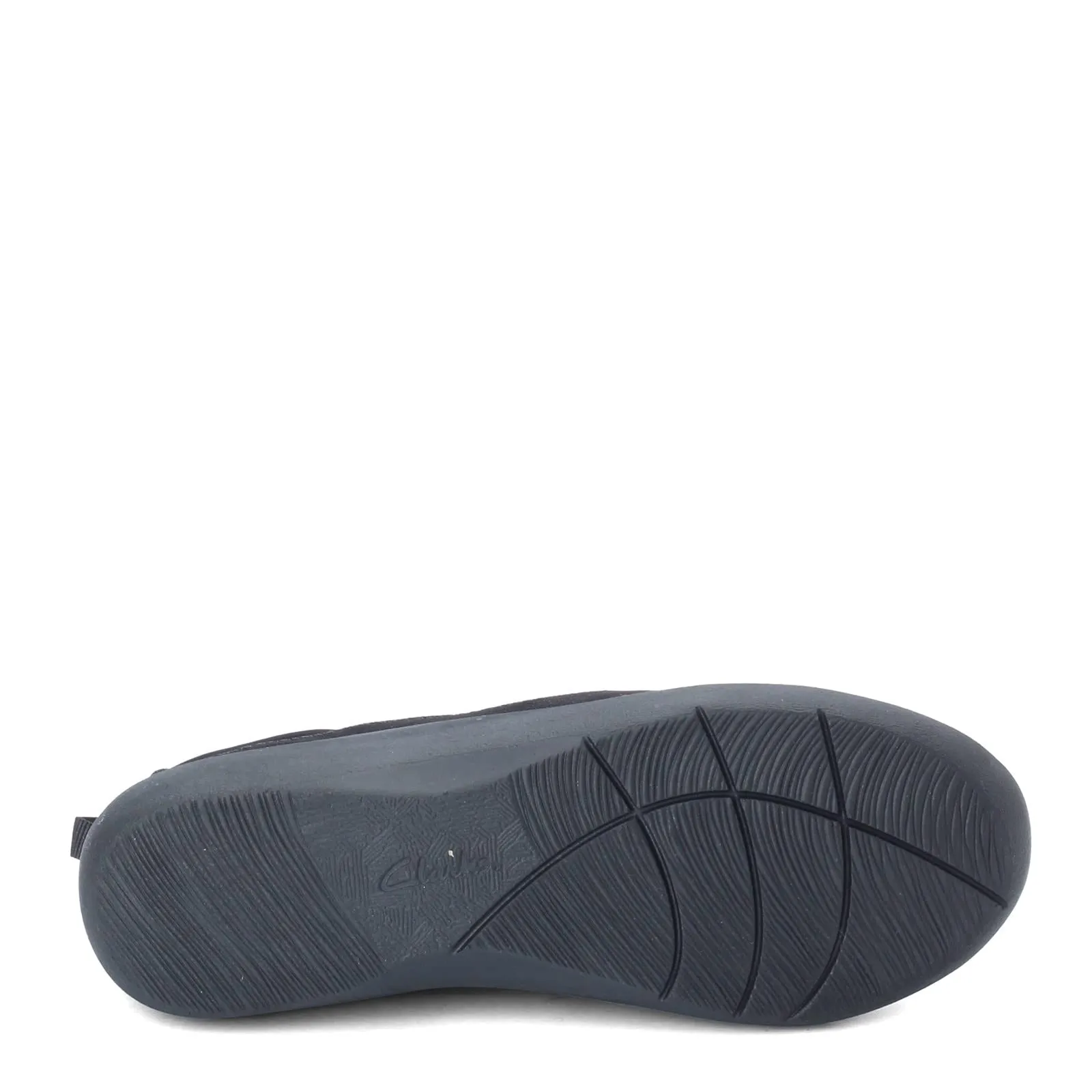 Clarks womens Sillian Paz Slip On Loafer, Black Synthetic Nubuck, 6.5 Wide US