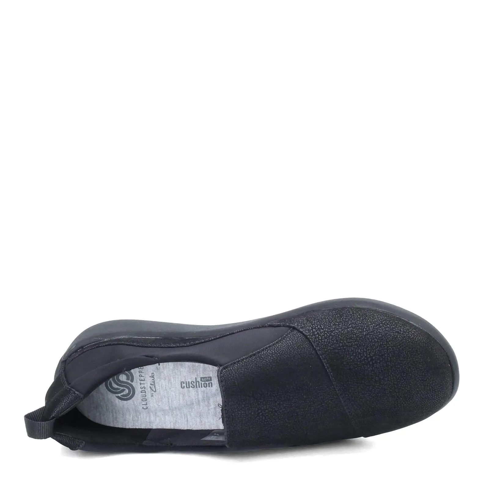 Clarks womens Sillian Paz Slip On Loafer, Black Synthetic Nubuck, 6.5 Wide US