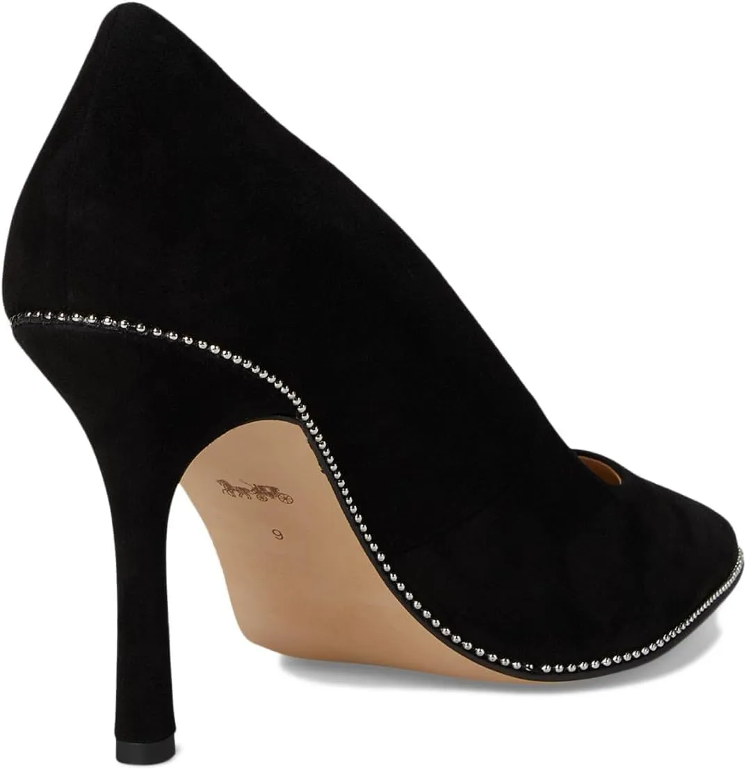 Coach Women's Samantha Pump, Suede Black, 9.5