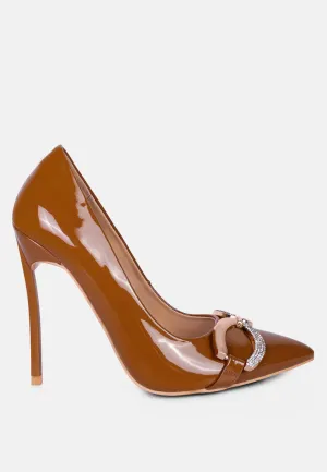 Cocktail Buckle Embellished Stiletto Pump Shoes By Ruw