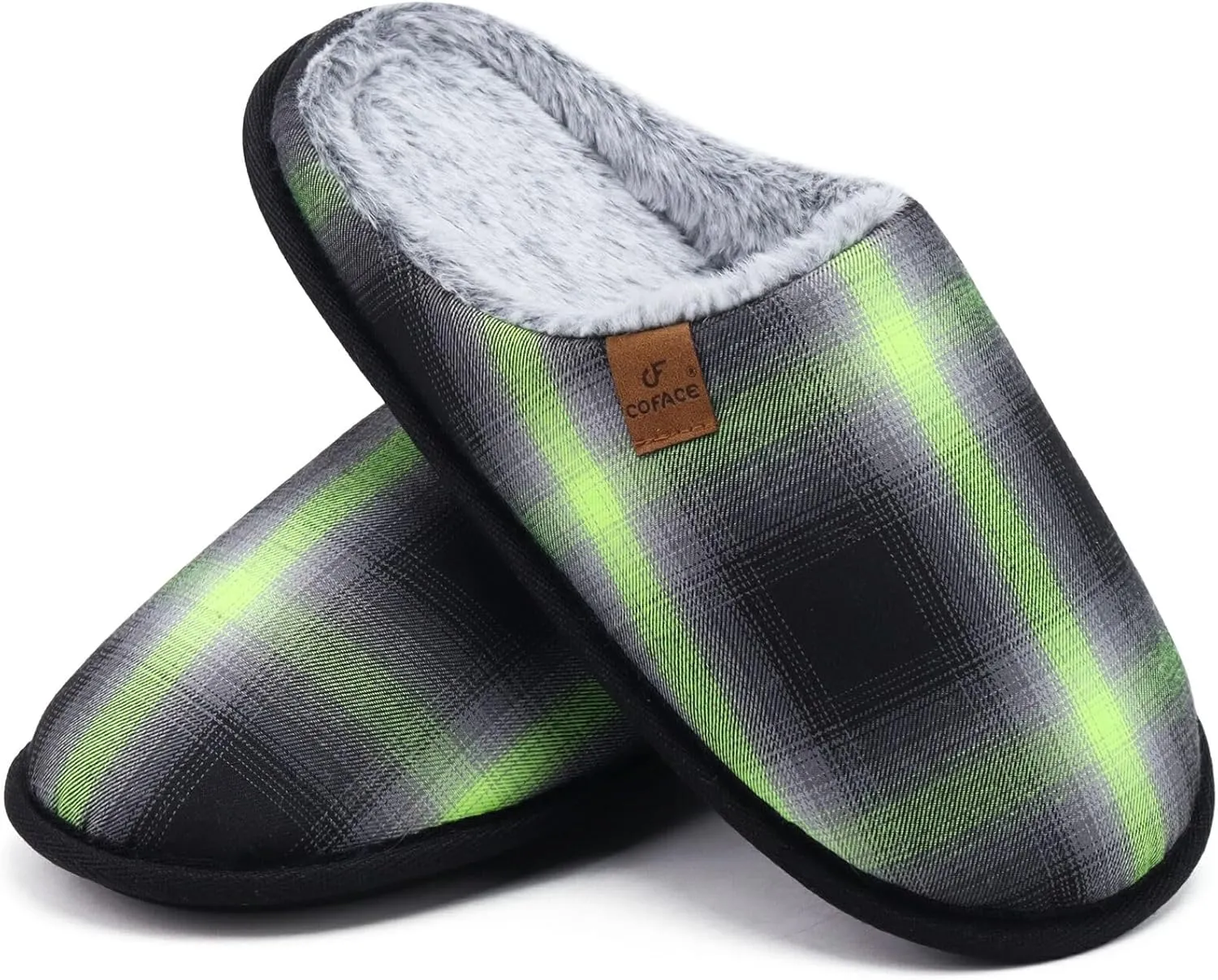 COFACE Unisex Mens Womens Cozy Memory Foam Scuff Slippers Casual Slip On Warm House Shoes Indoor/Outdoor Sandal Slippers With Arch Support Rubber Sole Size 4-15