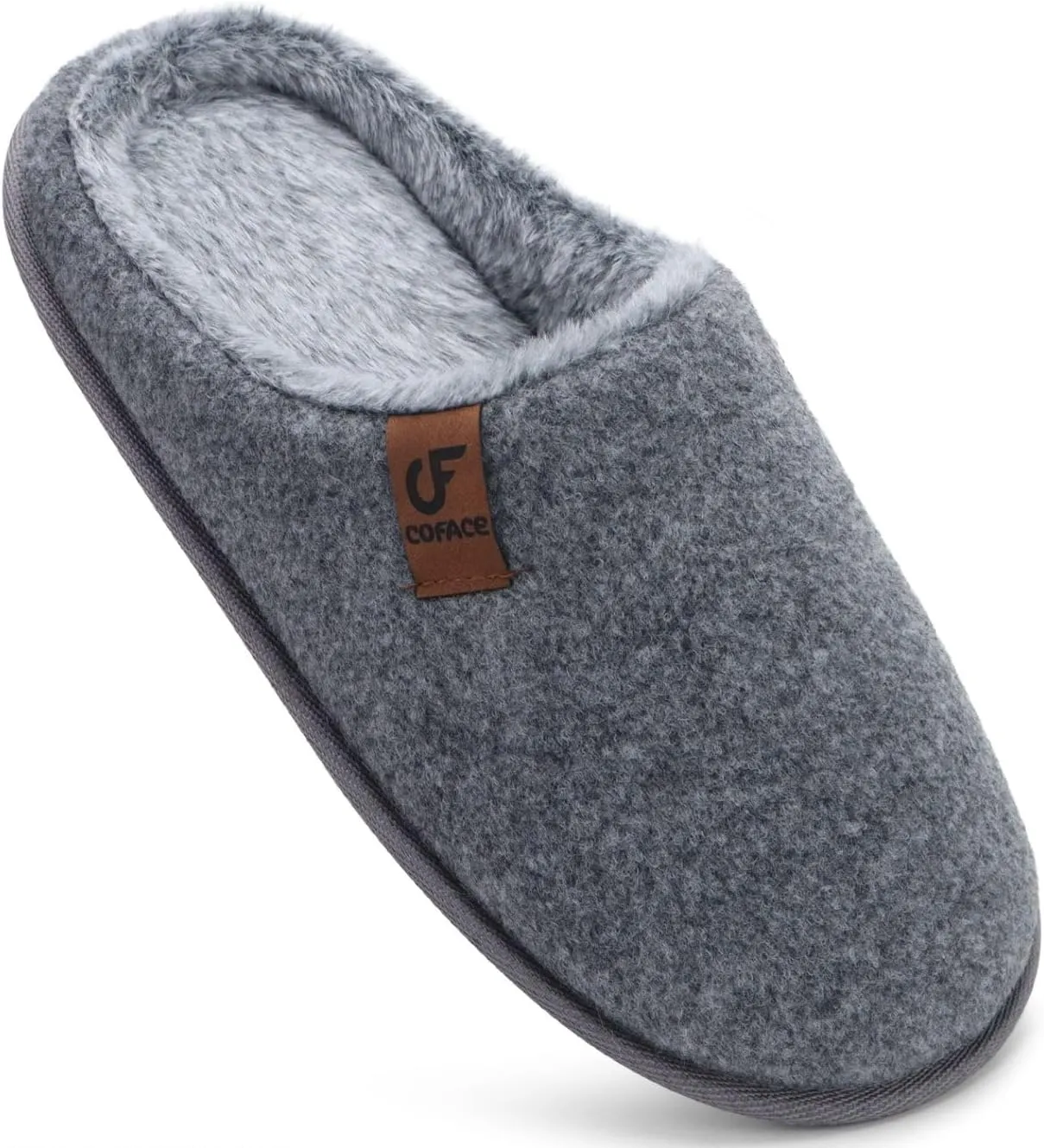 COFACE Unisex Mens Womens Cozy Memory Foam Scuff Slippers Casual Slip On Warm House Shoes Indoor/Outdoor Sandal Slippers With Arch Support Rubber Sole Size 4-15