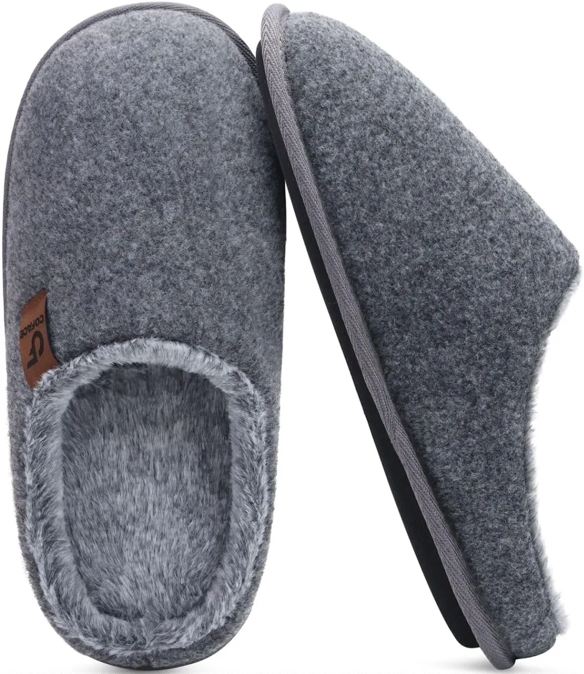 COFACE Unisex Mens Womens Cozy Memory Foam Scuff Slippers Casual Slip On Warm House Shoes Indoor/Outdoor Sandal Slippers With Arch Support Rubber Sole Size 4-15