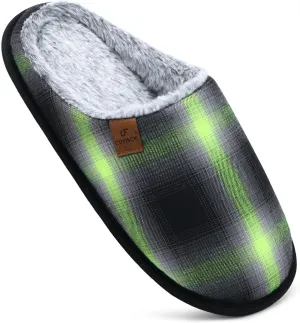 COFACE Unisex Mens Womens Cozy Memory Foam Scuff Slippers Casual Slip On Warm House Shoes Indoor/Outdoor Sandal Slippers With Arch Support Rubber Sole Size 4-15
