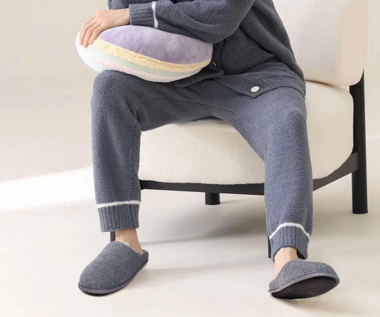 COFACE Unisex Mens Womens Cozy Memory Foam Scuff Slippers Casual Slip On Warm House Shoes Indoor/Outdoor Sandal Slippers With Arch Support Rubber Sole Size 4-15