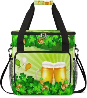 Coffee Maker Carring Bag Beer St. Patrick's Day Travel Carrying Storage Tote Bag Compatible with Keurig K-Mini or K-Mini Plus Portable Single Serve Coffee Brewer Case with Pockets for K-cup Pods