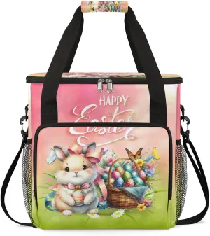Coffee Maker Carring Bag Bunny Holiday Easter Travel Carrying Storage Tote Bag Compatible with Keurig K-Mini or K-Mini Plus Portable Single Serve Coffee Brewer Case with Pockets for K-cup Pods
