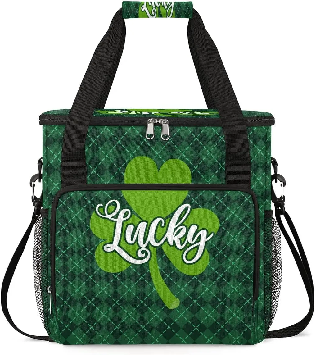 Coffee Maker Carring Bag Clover St Patrick's Day Travel Carrying Storage Tote Bag Compatible with Keurig K-Mini or K-Mini Plus Portable Single Serve Coffee Brewer Case with Pockets for K-cup Pods
