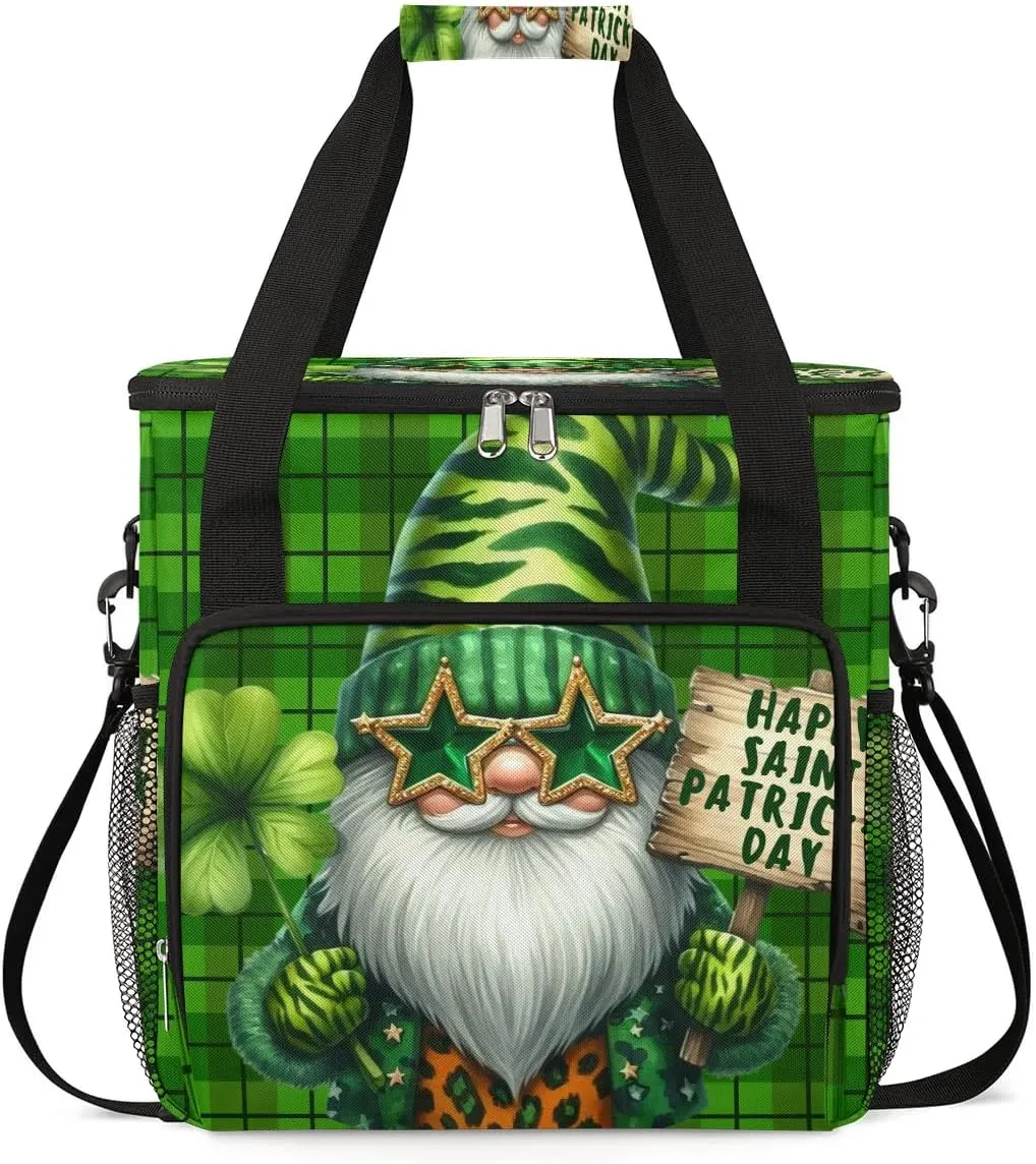 Coffee Maker Carring Bag Cool St. Patrick's Day Gnome Travel Carrying Storage Tote Bag Compatible with Keurig K-Mini or K-Mini Plus Portable Single Serve Coffee Brewer Case with Pockets for K-cup Pods