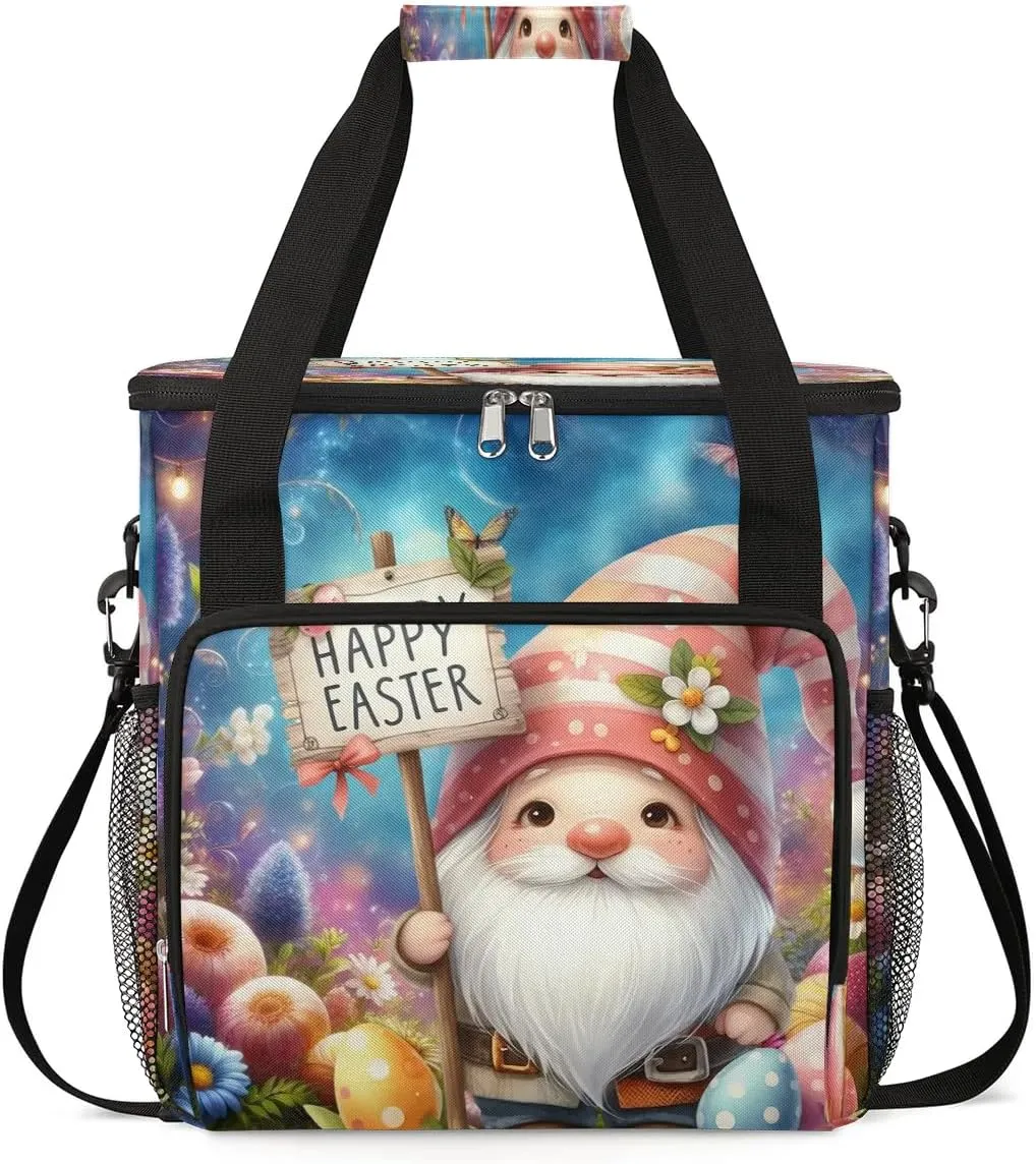 Coffee Maker Carring Bag Cute Easter Gnomes Travel Carrying Storage Tote Bag Compatible with Keurig K-Mini or K-Mini Plus Portable Single Serve Coffee Brewer Case with Pockets for K-cup Pods
