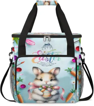 Coffee Maker Carring Bag Cute Easter Rabbit Travel Carrying Storage Tote Bag Compatible with Keurig K-Mini or K-Mini Plus Portable Single Serve Coffee Brewer Case with Pockets for K-cup Pods