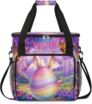 Coffee Maker Carring Bag Cute Eggs Easter Travel Carrying Storage Tote Bag Compatible with Keurig K-Mini or K-Mini Plus Portable Single Serve Coffee Brewer Case with Pockets for K-cup Pods