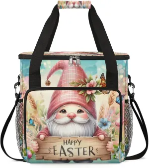 Coffee Maker Carring Bag Pink Gnomes Easter Travel Carrying Storage Tote Bag Compatible with Keurig K-Mini or K-Mini Plus Portable Single Serve Coffee Brewer Case with Pockets for K-cup Pods