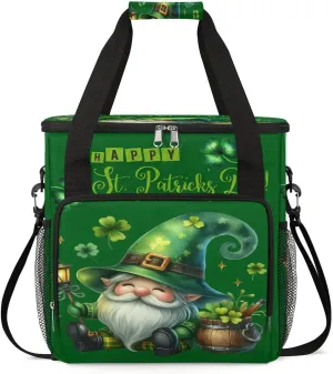 Coffee Maker Carring Bag St. Patrick's Day Green Gnome Travel Carrying Storage Tote Bag Compatible with Keurig K-Mini or K-Mini Plus Portable Single Serve Coffee Brewer Case with Pockets for K-cup Pod