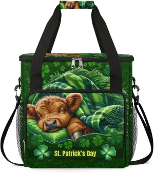 Coffee Maker Carring Bag St. Patrick's Day Green Travel Carrying Storage Tote Bag Compatible with Keurig K-Mini or K-Mini Plus Portable Single Serve Coffee Brewer Case with Pockets for K-cup Pods