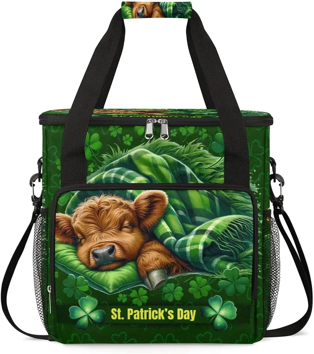 Coffee Maker Carring Bag St. Patrick's Day Green Travel Carrying Storage Tote Bag Compatible with Keurig K-Mini or K-Mini Plus Portable Single Serve Coffee Brewer Case with Pockets for K-cup Pods